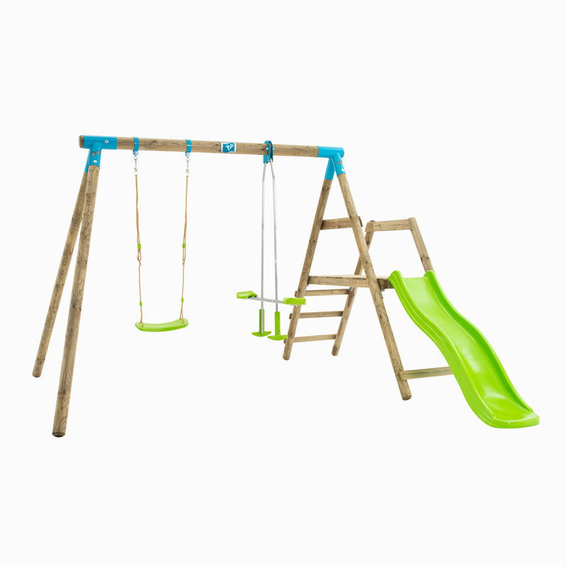 Station palmier  balançoire / vis-à-vis / toboggan / kit d'ancrage h.209 cm