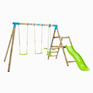 Station giroflée  2 balançoires / vis-à-vis / toboggan / kit d'ancrage h.209 cm