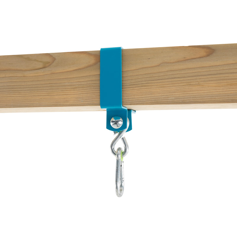 Portique everest  bois carre 2 balançoires / kit d'ancrage h.243 cm