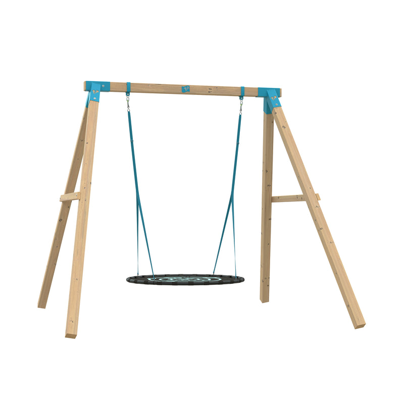 Portique everest  bois carre balançoire nid / kit d'ancrage h.243 cm