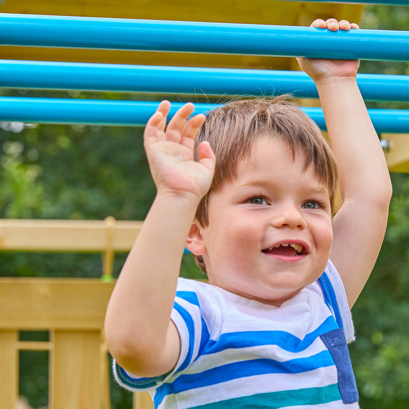 Aire de jeux Tamarin Skywood avec pont de singe, balançoire et toboggan