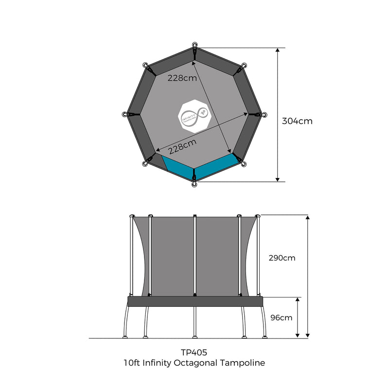 Trampoline infinity octogonal  305 cm