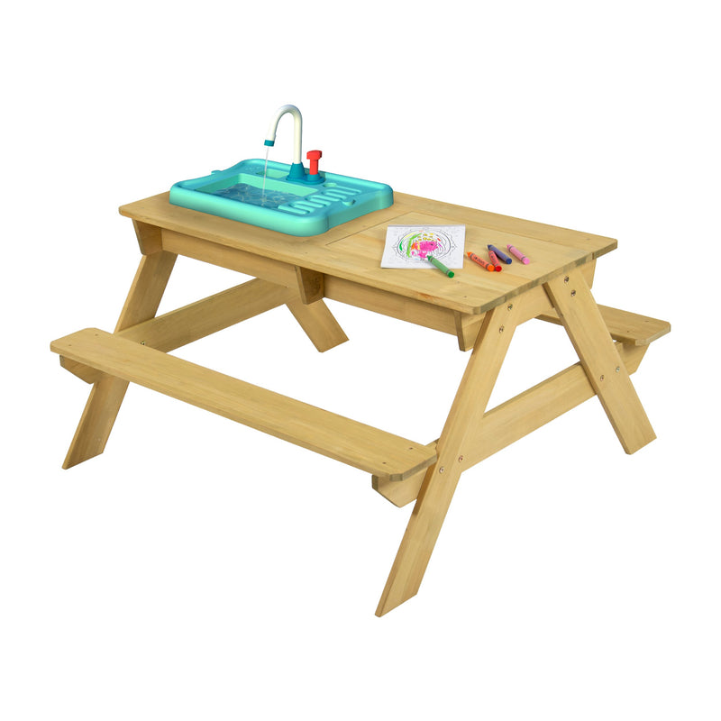 Table pique-nique bois early fun avec splash & play  94 x 89 x 50,5 cm